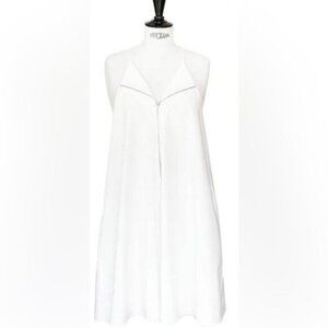 New 3.1 Phillip Lim cotton zip trapeze tent swing relaxed crisp poplin minidress